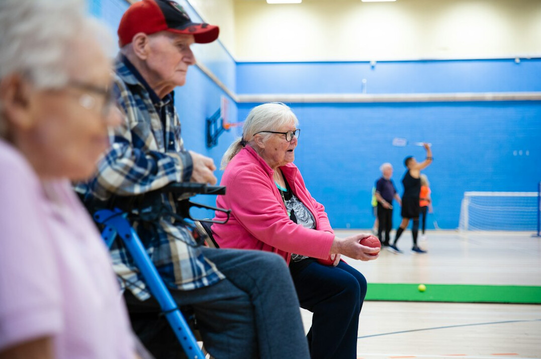 seniors in modern activity center
