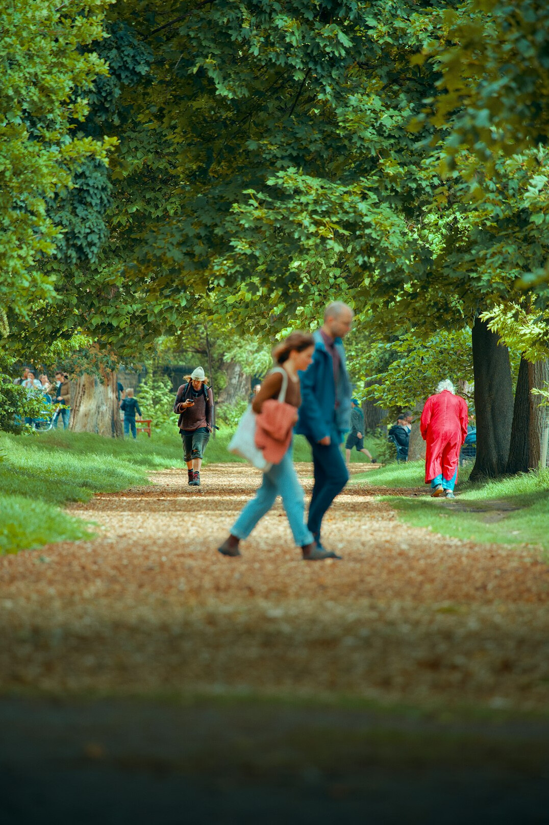 seniors walking in park